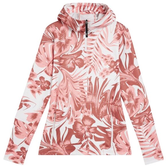 J. Lindeberg Women's Aerial Print 1/4 Zip Hoodie - Picture 1 of 8
